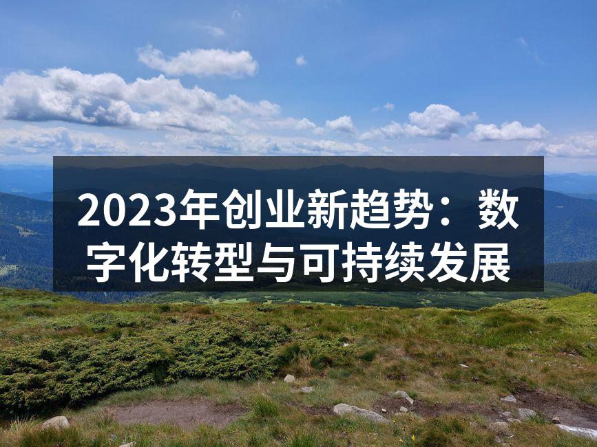 2023年创业新趋势：数字化转型与可持续发展